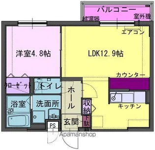 クレセール村崎野Ⅱ【307号室】の間取り