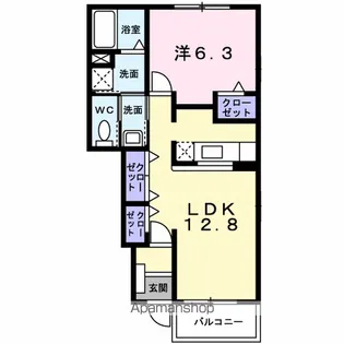メゾン オーヴ Ⅱ【1階】の間取り
