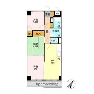 千葉県千葉市稲毛区小中台町【マンション】の間取り