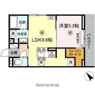 DーROOM庚午中【1階】の間取り