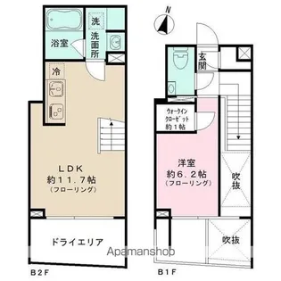 IPSE代々木上原DLX (旧アドミラル代々木上原【1階】の間取り