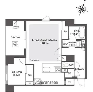 スタイリオ目黒大橋HILLSIDE【2階】の間取り
