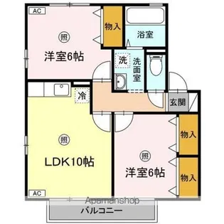 リビングタウン旭 D【2階】の間取り