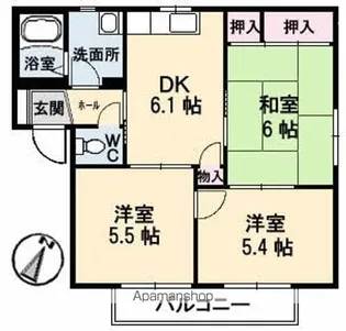 タウンヒルズDOIA棟【2階】の間取り