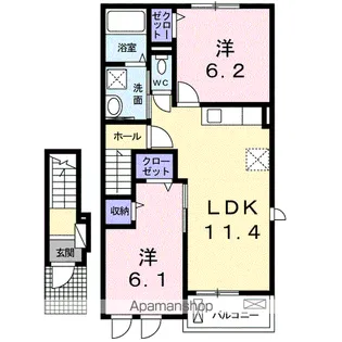 プリムローズ下松 A【2階】の間取り