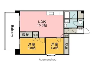 第二タウン皆賀【3階】の間取り