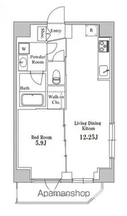 オーキッドレジデンス上野稲荷町Ⅱ【7階】の間取り