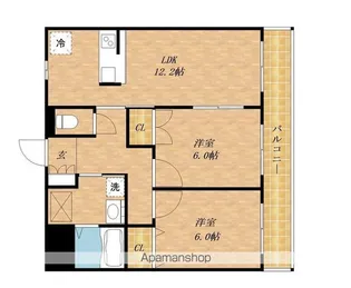 ノーブルコート長浜【106号室】の間取り