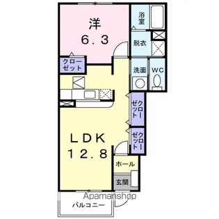 サニーコートA【1階】の間取り