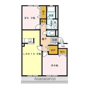 グレースフル東大島【2階】の間取り