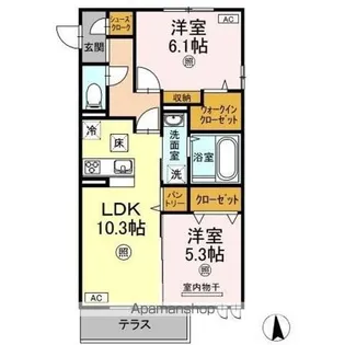 メゾンドソレイユ【1階】の間取り
