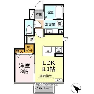 トリシア小山W【1階】の間取り