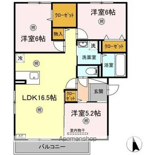 ピュアタウン B【2階】の間取り