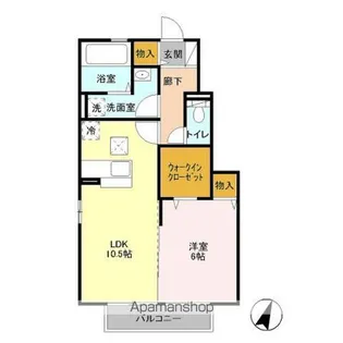 フィールドハイツ花園【1階】の間取り