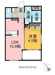 ハイツカネヒ【406号室】の間取り