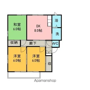ルーエックⅡ【201号室】の間取り