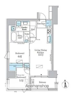 東京都新宿区百人町3丁目【マンション】の間取り