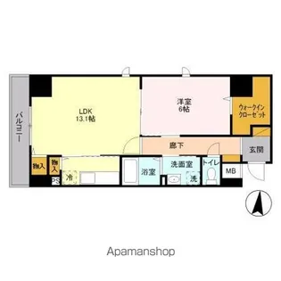 WHITE RESIDENCE【6階】の間取り