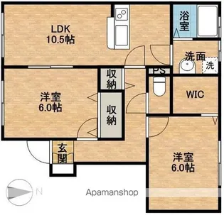 棒屋第七下池ハイツ【1階】の間取り