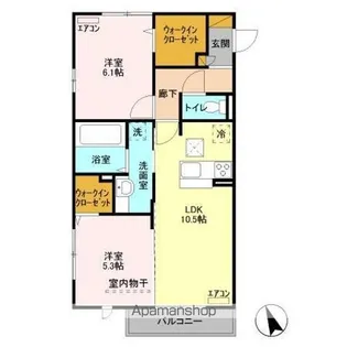 つくばエーツー【1階】の間取り