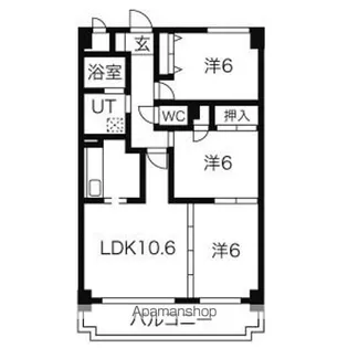ロジュマン春日井【6階】の間取り