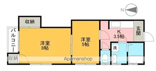 コーポ亀田【1号号室】の間取り