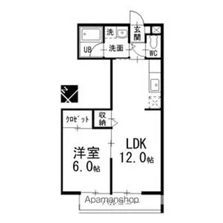 ベルガーデン伊織【1階】の間取り