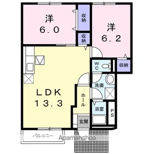 クィーンペガサス Ⅰ【1階】の間取り