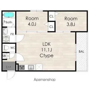 ルクレール泉佐野Ⅱ【203号室】の間取り