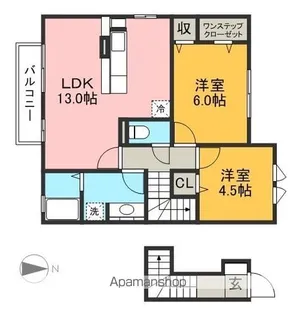 アメージングパル【2階】の間取り