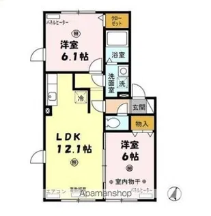 グランドールG館【205号室】の間取り