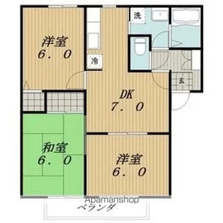 サンガーデン八幡【B102号室】の間取り