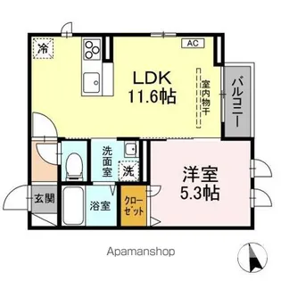 キャトルセゾン狛江【2階】の間取り