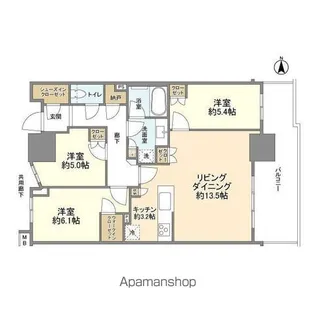 幕張ベイパーク ライズゲートタワー【25階】の間取り