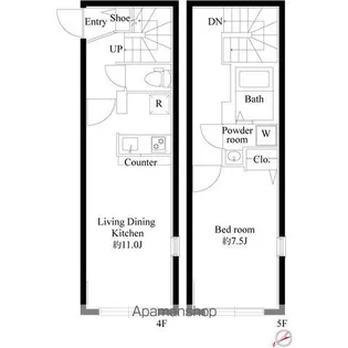 プロスパー飯田橋【4階】の間取り