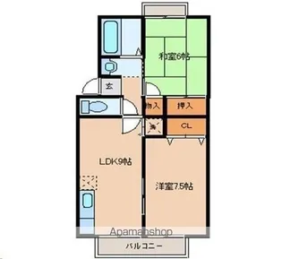 ベルパークK【202号室】の間取り