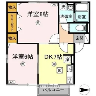 サンセール植田【1階】の間取り