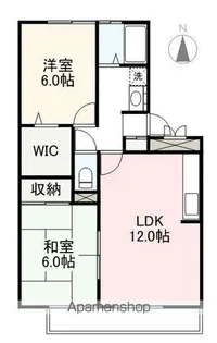 サンヒルズA・B・C棟【C102号室】の間取り