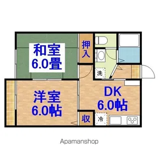 エンジェルハイツ東部台 B棟【201号室】の間取り