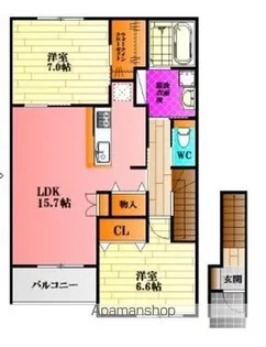アイリスC【2階】の間取り