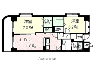 ラポール西大島 ウエスト【6階】の間取り