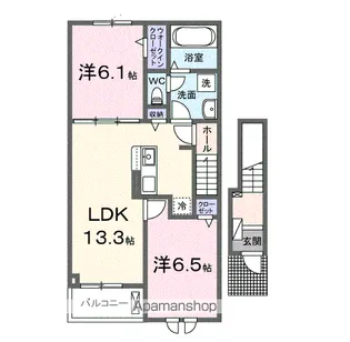 クレール九番館【2階】の間取り
