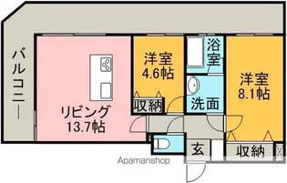 グランドタワー札幌【21階】の間取り