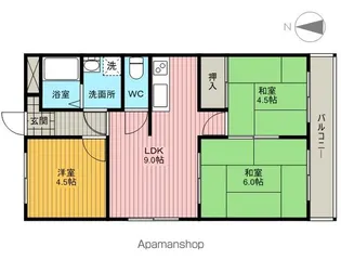 フローラハイツ高槻【2階】の間取り