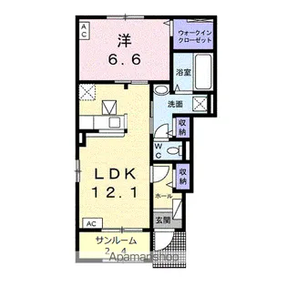 YK ヴィレッジⅠ【1階】の間取り