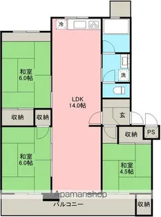コンフォルト山北【502号室】の間取り