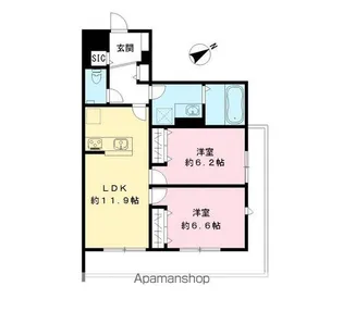 フィカーサ柏の葉【206号室号室】の間取り