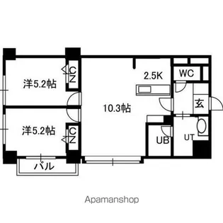 PRIME URBAN北3条通【5階】の間取り