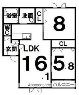 アシュトンⅡ【2階】の間取り