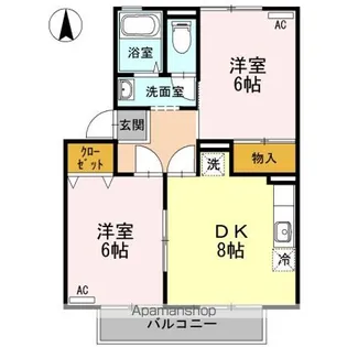 ベルコート B棟【2階】の間取り
